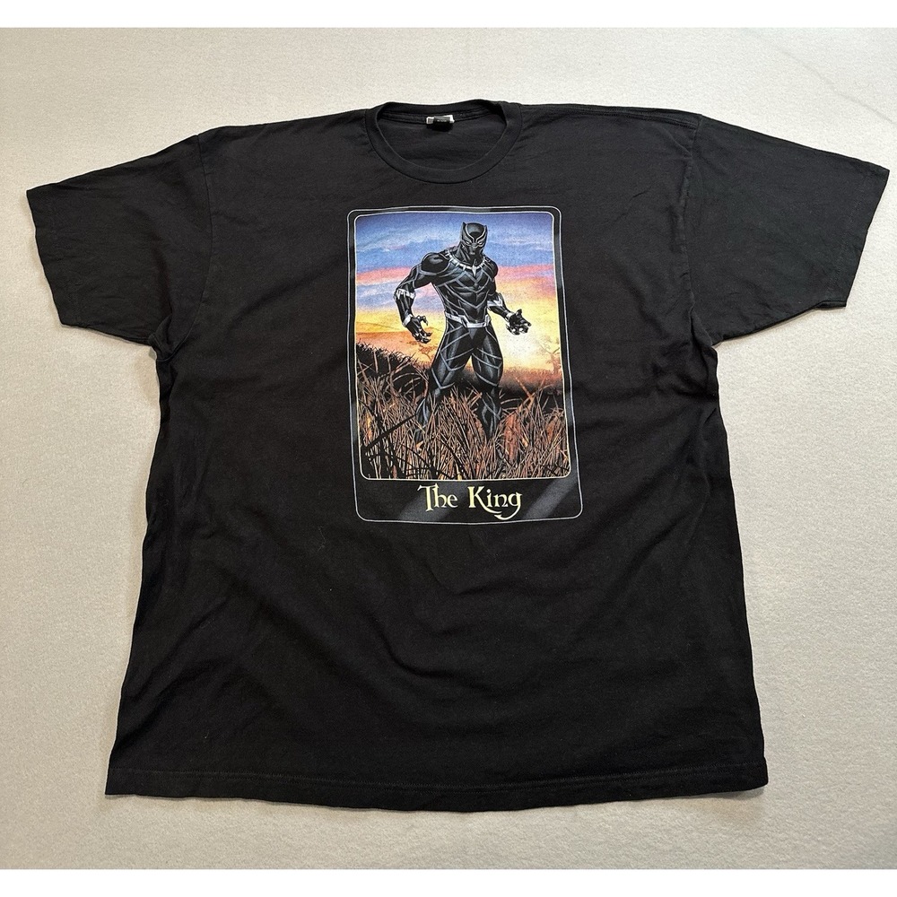 Marvel Black Panther Graphic T-Shirt Tultex XXL Men's Black Short Sleeve